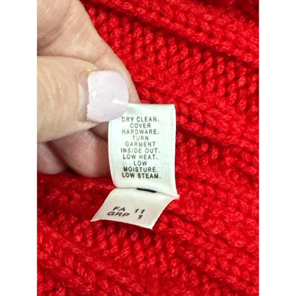 St. John Wool Red Knit Holiday Christmas Sweater Size M - Picture 11 of 11